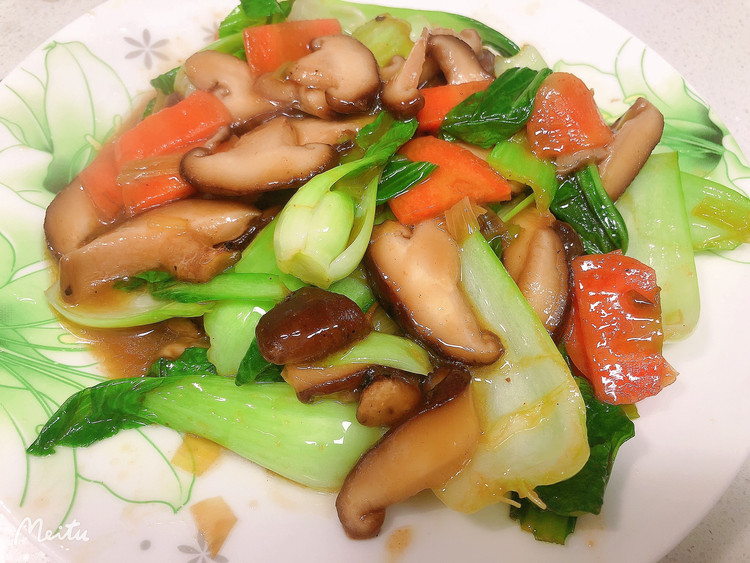 蚝油香菇青菜的做法