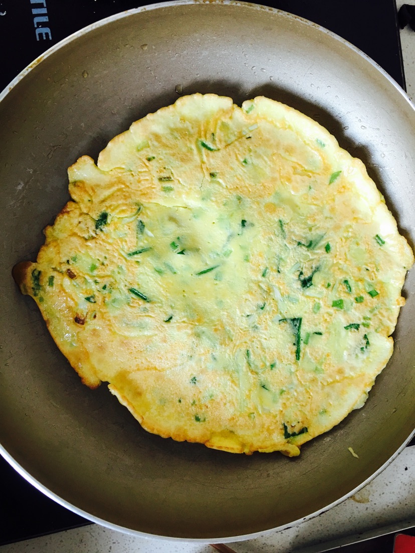 小葱菠菜鸡蛋饼的做法图解5