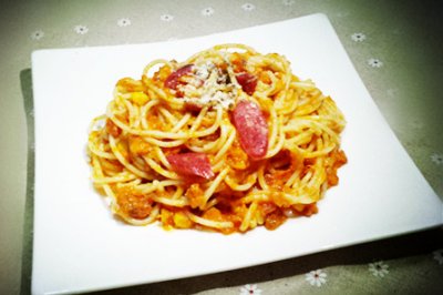 南瓜酱香肠意面