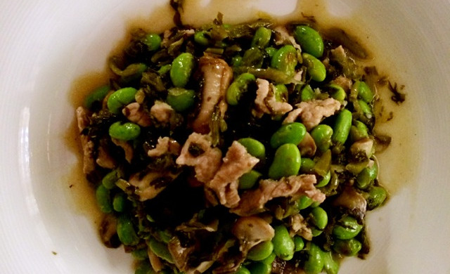 雪菜毛豆小炒