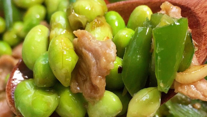 下饭神菜青椒毛豆炒肉