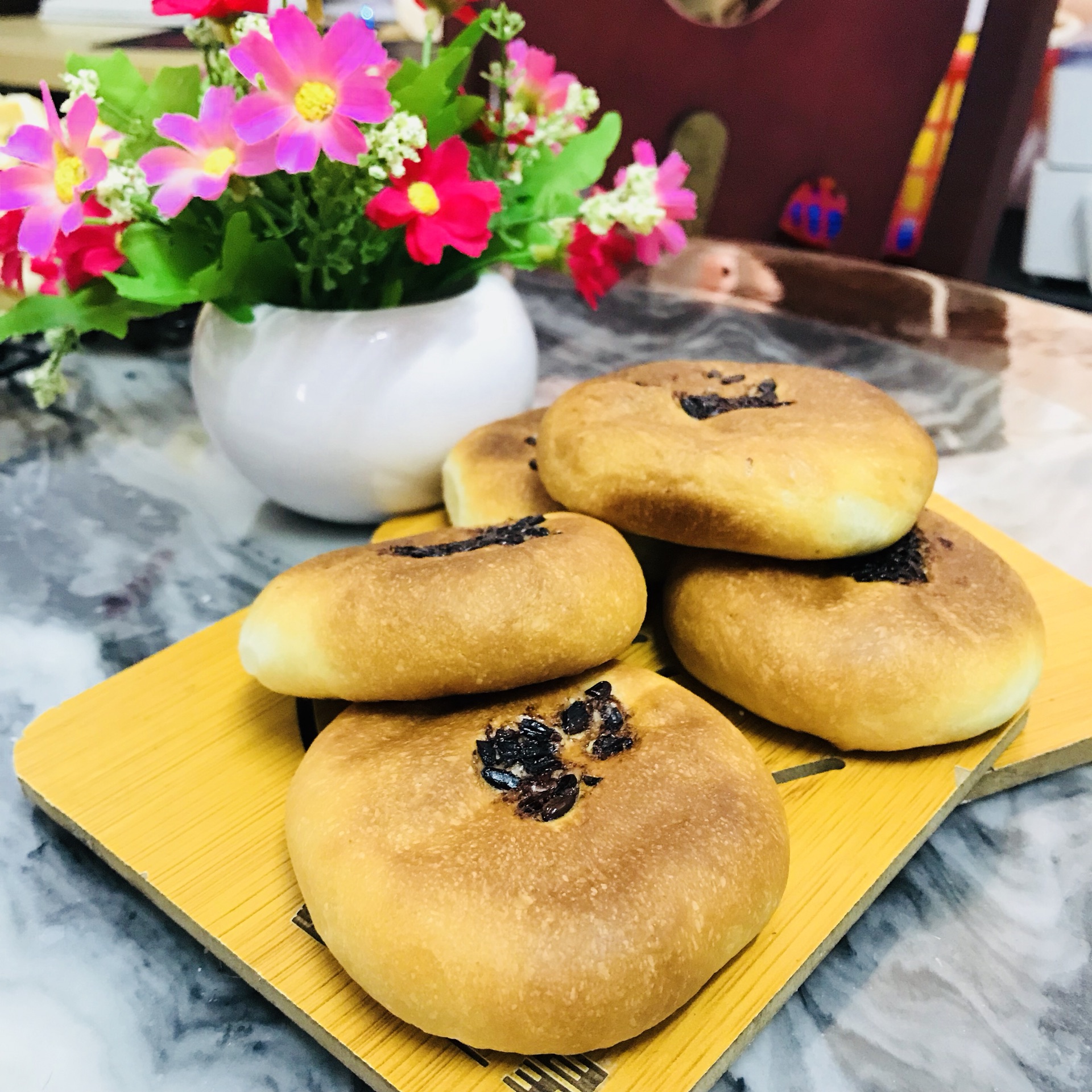 Japanese style purple rice bread