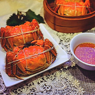 紫苏蒸湖蟹