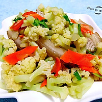 五花肉炒花菜的做法图解10