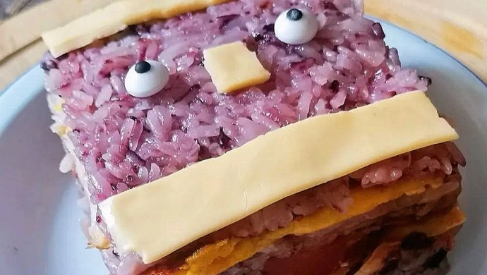 营养健康快手的紫米三明治