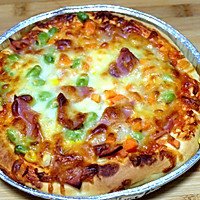 #安佳马苏里拉芝士挑战赛#好吃的火腿毛豆披萨的做法图解13