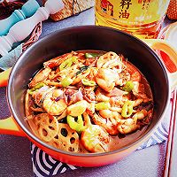 #中秋香聚 美味更圆满#紫苏虾蛙菌蔬一锅炖的做法图解12