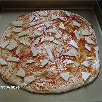 #2021趣味披萨组——芝香“食”趣#芹菜番茄火腿披萨的做法图解10