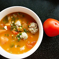 西红柿肉丸汤的做法图解3