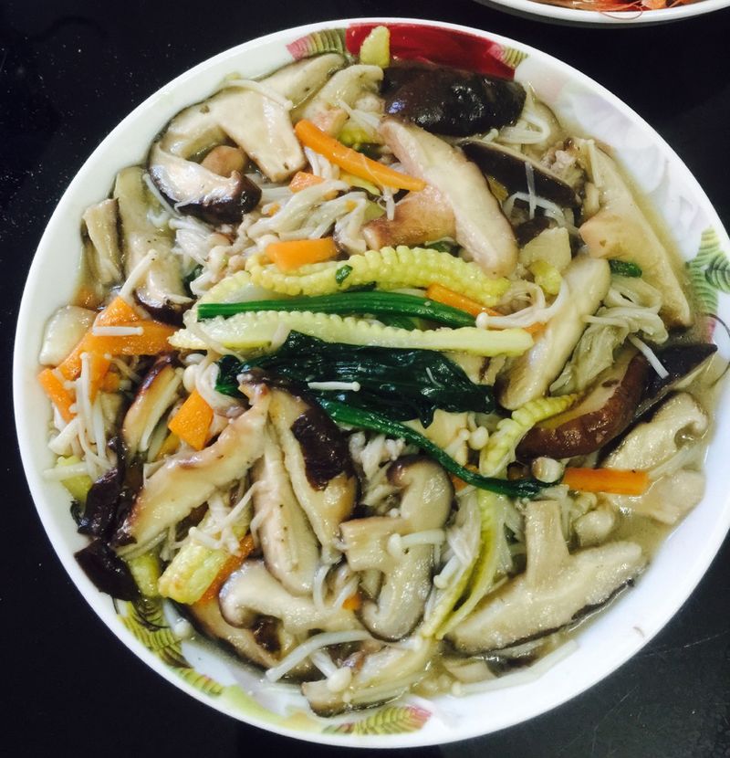 素炒双菇