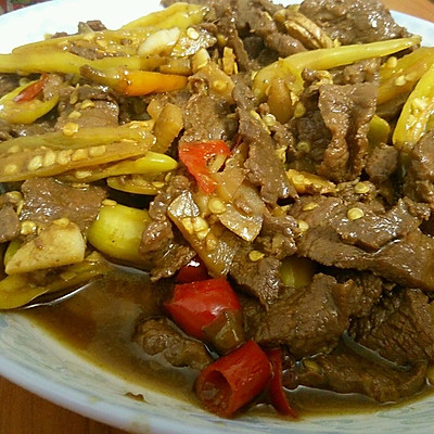 野山椒炒牛肉