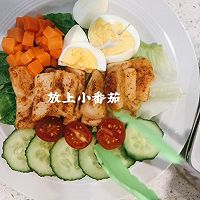 #美食视频挑战赛#减脂沙拉:鸡胸肉烤薯蔬菜沙拉的做法图解10