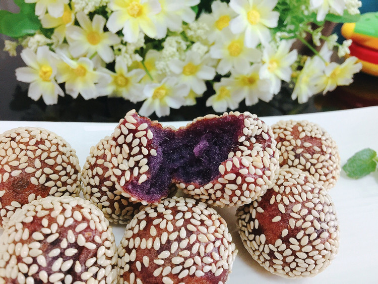 油炸紫薯球的做法