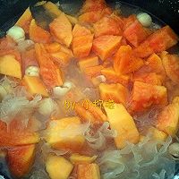 木瓜莲子银耳煲的做法图解4