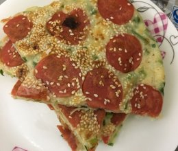香喷喷的火腿芝麻发面饼的做法