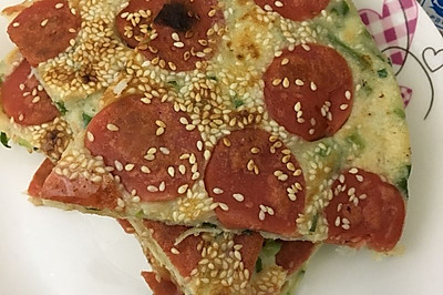 香喷喷的火腿芝麻发面饼
