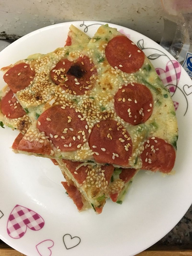 香喷喷的火腿芝麻发面饼的做法