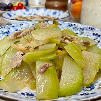 夏天的蔬菜～葫芦炒榨菜肉丝的做法图解9