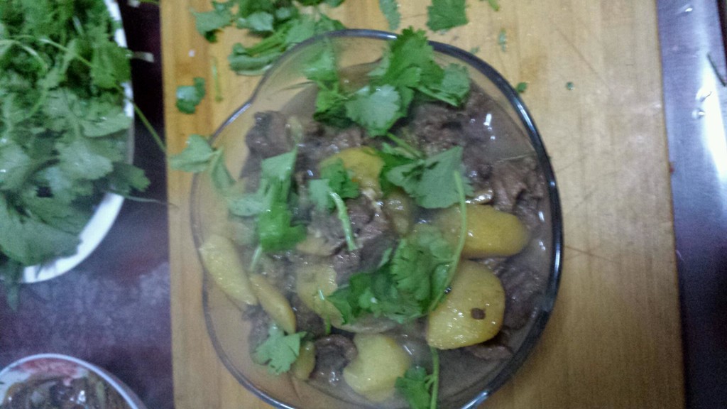 Stewed potato with beef brisket