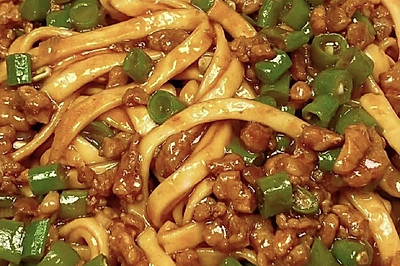 豆角肉末拌面