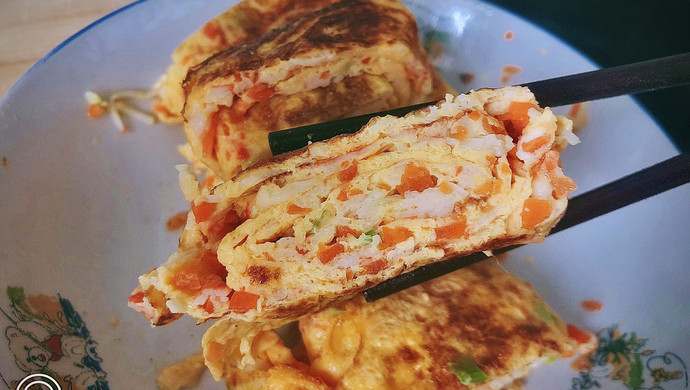 100道减肥餐—5道:胡萝卜蟹肉厚蛋烧！