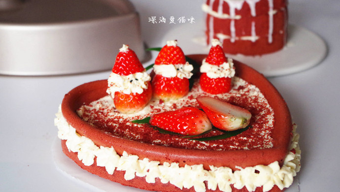 冬天快乐-心形红丝绒蛋糕