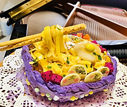 #餐桌上的春日限定#‘’大碗宽面‘’紫薯奶酪蛋糕的做法
