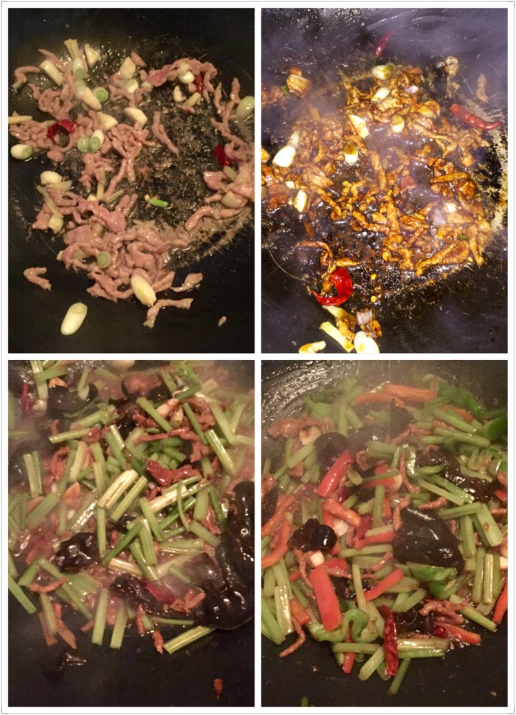小炒芹菜肉丝的做法图解2