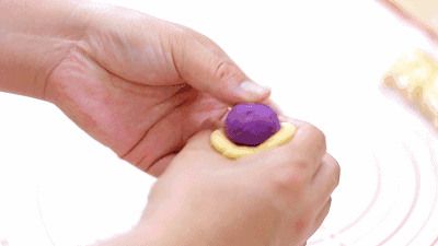 紫薯爆浆芝士仙豆糕 宝宝辅食食谱的做法图解16