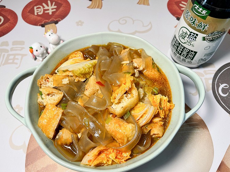 白菜焖豆泡的做法