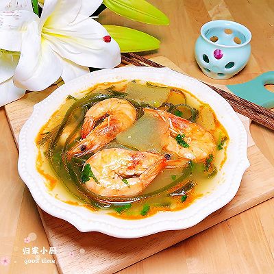 鲜虾冬瓜海带汤