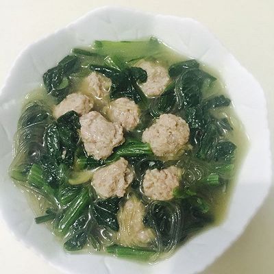 小白菜丸子炖粉条