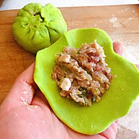 菠菜皮➕猪肉大葱包子的做法图解5