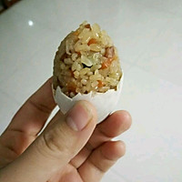 咸鸭蛋灌糯米饭的做法图解3