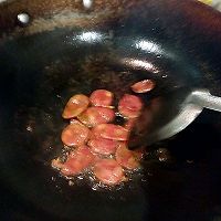 有机花菜炒腊肠的做法图解4