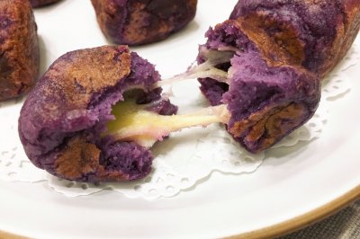 拉丝紫薯芝士小方