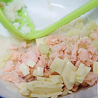 三文鱼山药花菜奶酪球的做法图解8