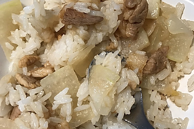 冬瓜肉片拌饭