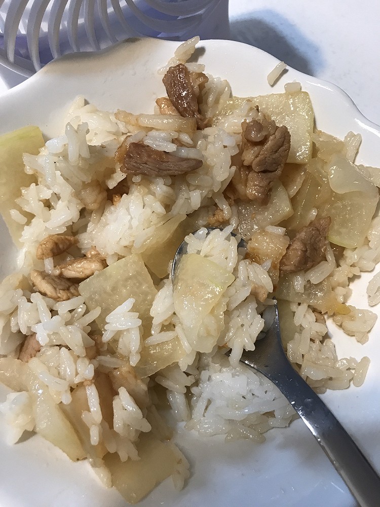 冬瓜肉片拌饭的做法
