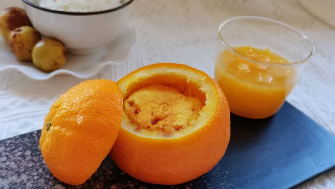 橙香蛋羹｜饭菜一锅出