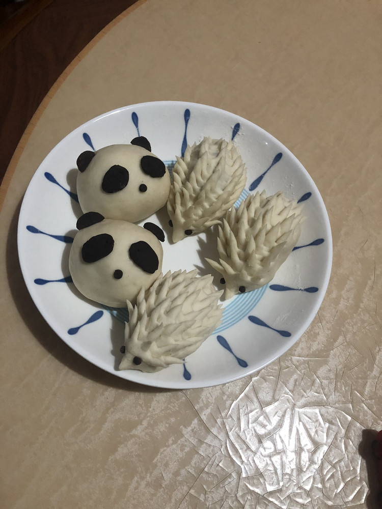 熊猫小刺猬豆沙包的做法