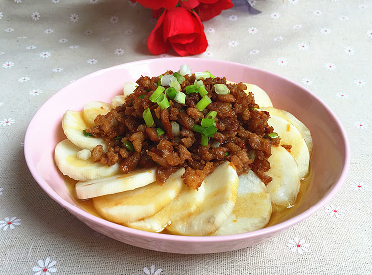 冬菜肉末蒸山药的做法