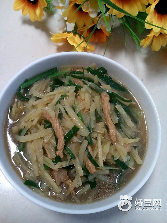 韭菜土豆丝汤的做法