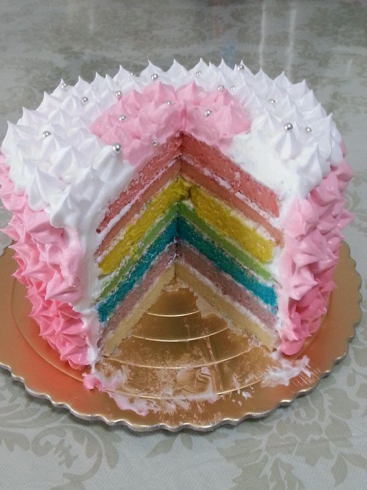 彩虹蛋糕【超详细文字说明_@_】的做法