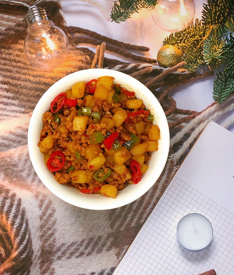 肉末土豆粒的做法