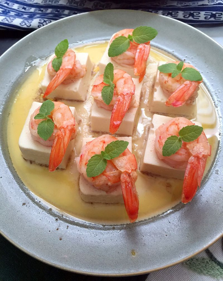虾仁豆腐蒸蛋的做法