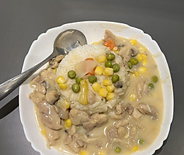 白汁鸡皇饭（复刻港式茶餐厅）的做法