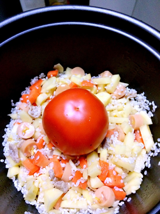 西红柿焖饭的做法