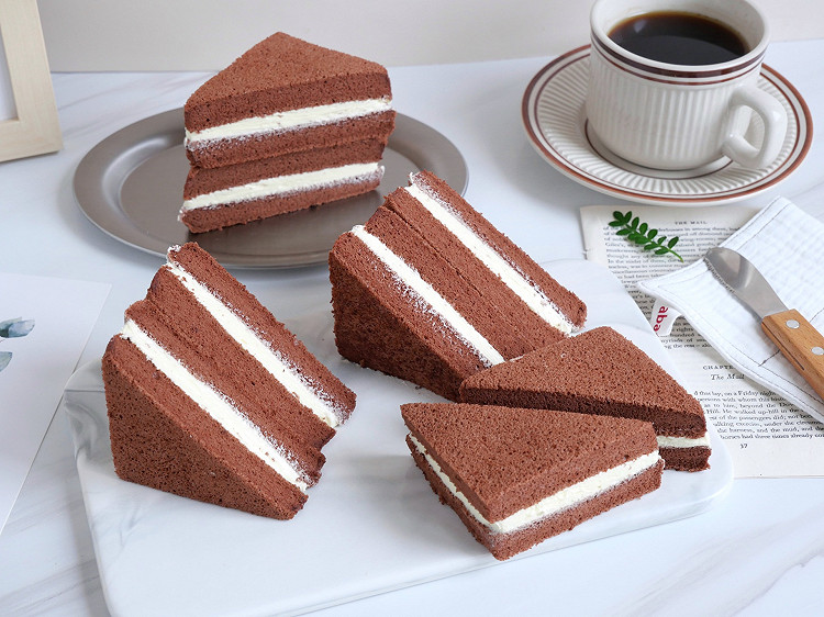 自制～动漫同款❗️巧克力三明治蛋糕的做法
