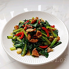 蒜香荤油苔菜肉